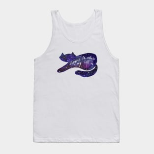 Watercolor galaxy cat - purple Tank Top